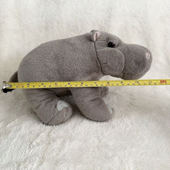 Wild Republic Hippo Plush Stuffed Realistic Grey Hippopotamus 12" Cuddlekins - Picture 5 of 5